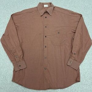 Zanella Shirt Men's Large Red Windowpane Check Career Office Quiet Luxury Italy